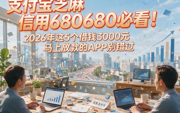 支付宝芝麻信用680必看！2026年这5个借钱3000元马上放款的APP别错过