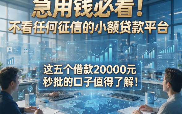 急用钱必看！不看任何征信的小额贷款平台，这五个借款20000元秒批的口子值得了解