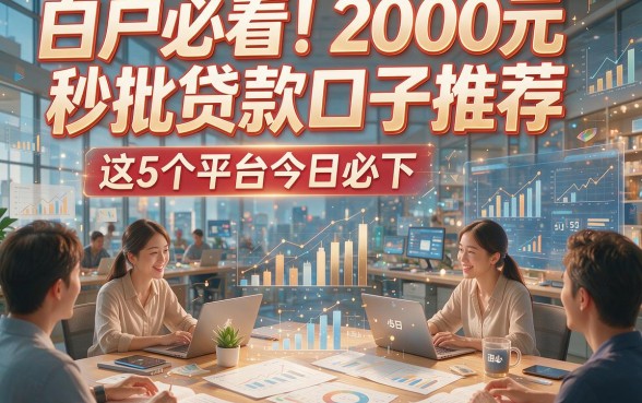 白户必看！2000元秒批贷款口子推荐，这5个平台今日必下