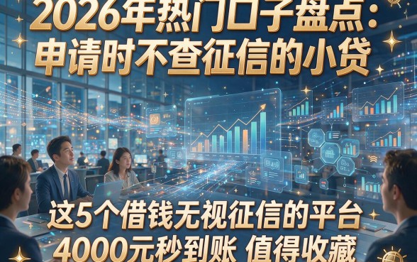 2026年热门口子盘点：申请时不查征信的小贷，这5个借钱无视征信的平台4000元秒到账值得收藏