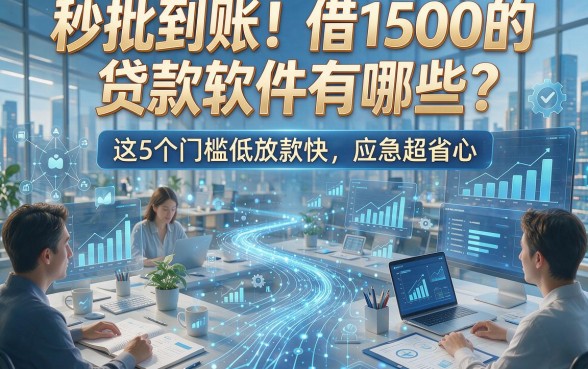 秒批到账！借1500的贷款软件有哪些？这5个门槛低放款快，应急超省心