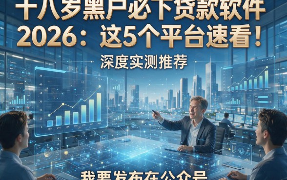 十八岁黑户必下贷款软件2026：这5个平台速看！深度实测推荐