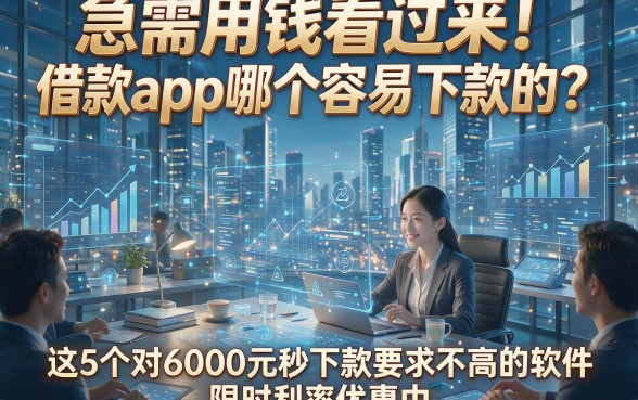 急需用钱看过来！借款app哪个容易下款的？这5个对6000元秒下款要求不高的软件限时利率优惠中