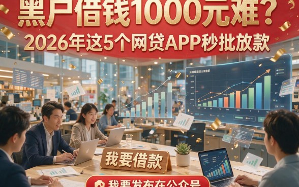 黑户借钱1000元难？2026年这5个网贷APP秒批放款！