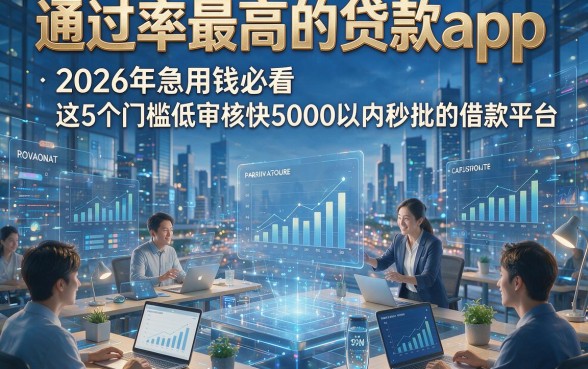 通过率最高的贷款app，2026年急用钱必看这5个门槛低审核快5000以内秒批的借款平台