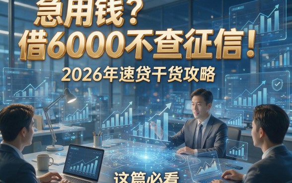 急用钱？借6000不查征信！2026年速贷干货攻略，这篇必看！