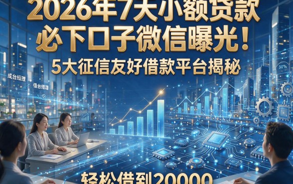 2026年7天小额贷款必下口子微信曝光！5大征信友好借款平台揭秘，轻松借到20000