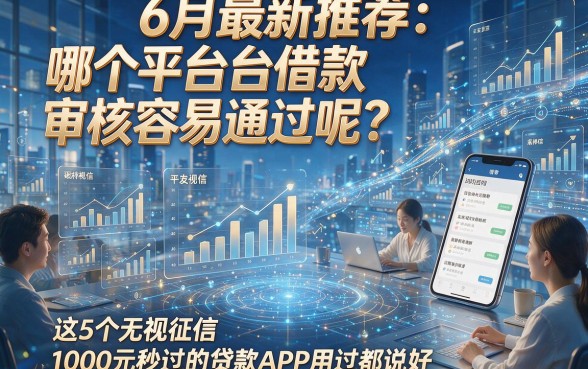 6月最新推荐：哪个平台借款审核容易通过呢？这5个无视征信、1000元秒过的贷款APP用过都说好
