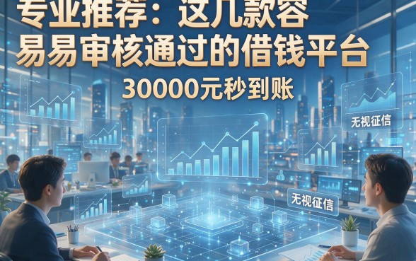 专业推荐：这几款容易审核通过的借钱平台无视征信，30000元秒到账