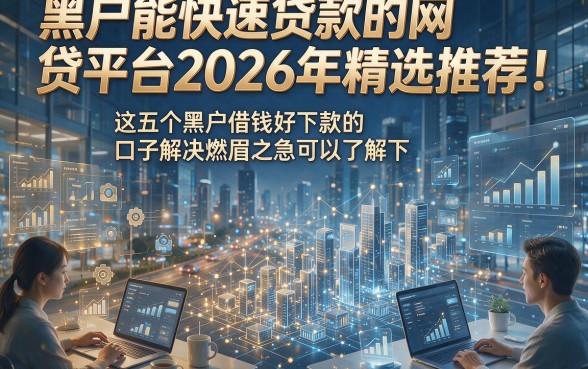 黑户能快速贷款的网贷平台2026年精选推荐！这五个黑户借钱好下款的口子解决燃眉之急可以了解下