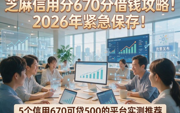 芝麻信用分670分借钱攻略：2026年紧急保存！5个信用670可贷500的平台实测推荐