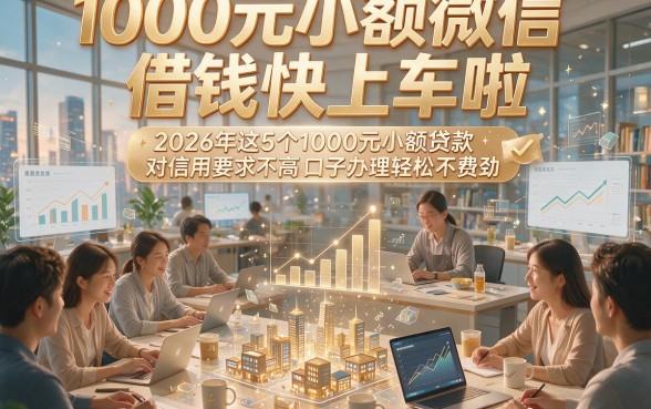 1000元小额微信借钱快上车啦，2026年这5个1000元小额贷款对信用要求不高口子办理轻松不费劲
