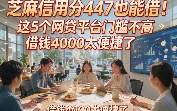 芝麻信用分447也能借！这5个网贷平台门槛不高，借钱4000太便捷了