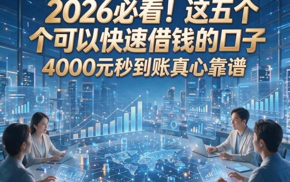 2026必看！这五个可以快速借钱的口子，4000元秒到账真心靠谱