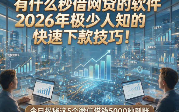 有什么秒借网贷的软件2026年极少人知的快速下款技巧！今日揭秘这5个微信借钱5000秒到账
