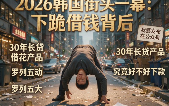 2026韩国街头一幕：男子下跪借钱背后，罗列五大30年长贷产品究竟好不好下款