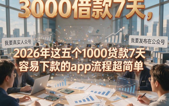 3000借款7天，2026年这五个1000贷款7天容易下款的app流程超简单