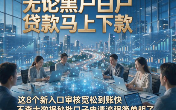 无论黑户白户贷款马上下款，这8个新入口审核宽松到账快不查大数据秒批口子申请流程简单明了