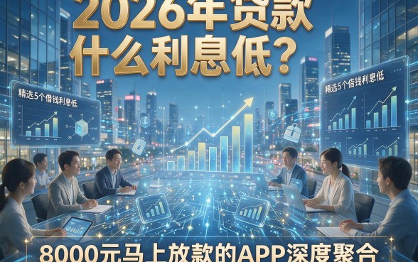 2026年贷款什么利息低？精选5个借钱利息低、8000元马上放款的APP深度聚合