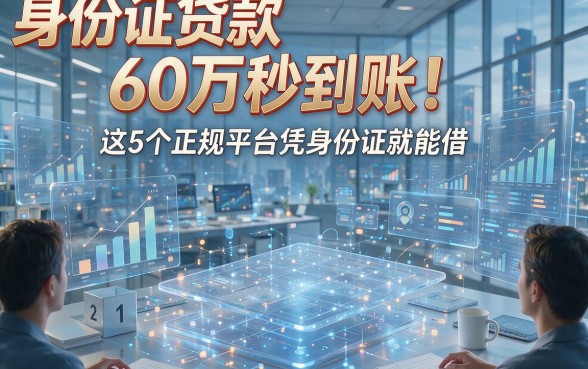 身份证贷款60万秒到账！这5个正规平台凭身份证就能借