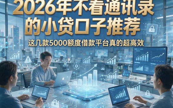 2026年不看通讯录的小贷口子推荐，这几款5000额度借款平台真的超高效