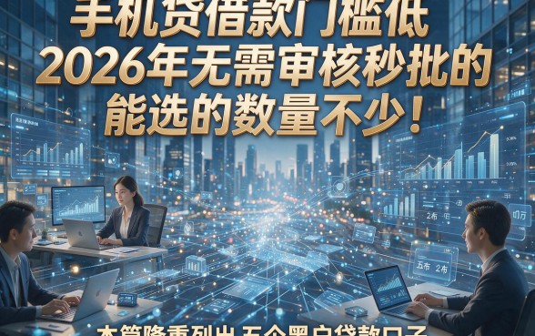 手机贷借款门槛低2026年无需审核秒批的能选的数量不少！本篇隆重列出这五个黑户贷款口子！