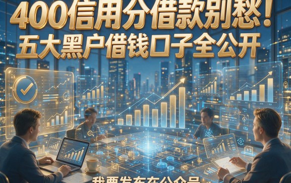 400信用分借款别愁！五大黑户借钱口子全公开，速看！