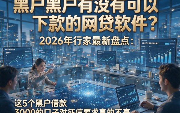黑户黑户有没有可以下款的网贷软件？2026年行家最新盘点：这5个黑户借款3000的口子对征信要求真的不高