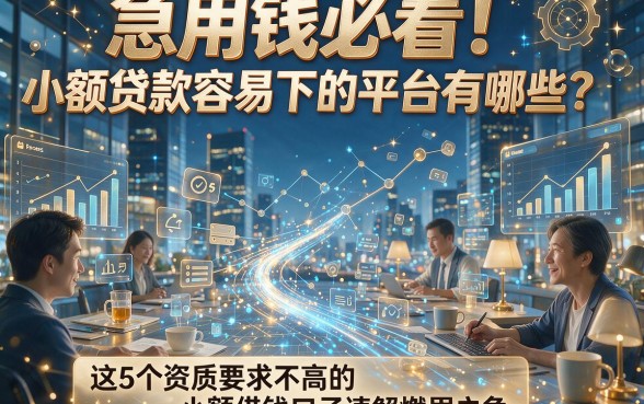 急用钱必看！小额贷款容易下的平台有哪些？这5个资质要求不高的小额借钱口子速解燃眉之急