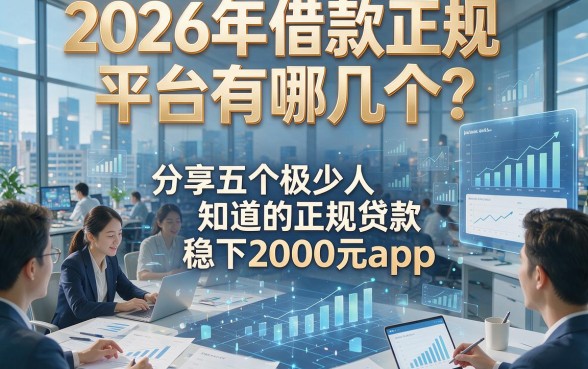 2026年借款正规平台有哪几个？分享五个极少人知道的正规贷款稳下2000元app