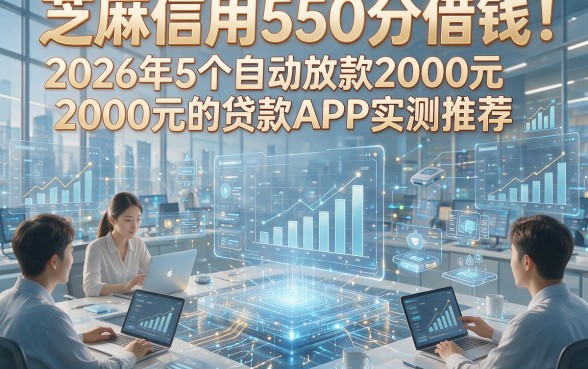 芝麻信用550分借钱：2026年5个自动放款2000元的贷款APP实测推荐