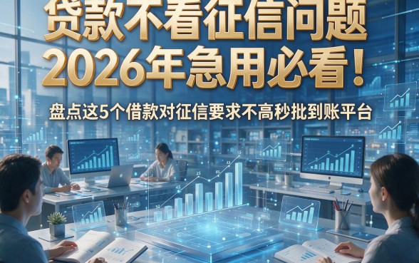 贷款不看征信问题2026年急用必看！盘点这5个借款对征信要求不高秒批到账平台