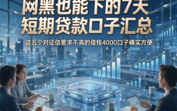 网黑也能下的7天短期贷款口子汇总，这五个对征信要求不高的借钱4000口子确实方便