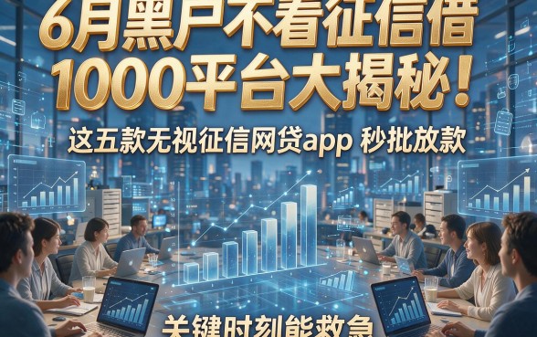 6月黑户不看征信借1000平台大揭秘！这五款无视征信网贷app秒批放款，关键时刻能救急