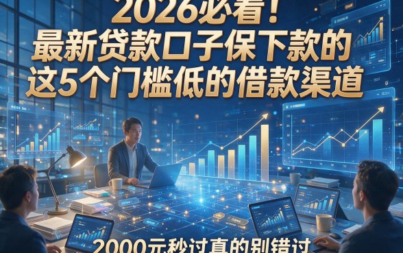 2026必看！最新贷款口子保下款的这5个门槛低的借款渠道，2000元秒过真的别错过