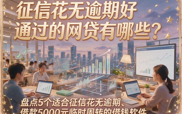 以下是根据你的要求生成的新标题：征信花无逾期好通过的网贷有哪些？盘点5个适合征信花无逾期、借款5000元临时周转的借钱软件