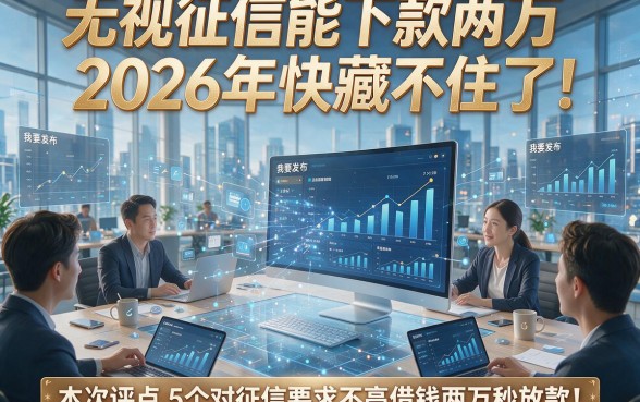 无视征信能下款两万2026年快藏不住了！本次评点5个对征信要求不高借钱两万秒放款的app