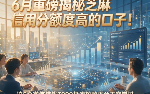6月重磅揭秘芝麻信用分额度高的口子！这5个微信借钱3000极速放款平台不容错过