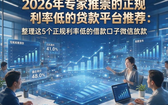 2026年专家推崇的正规利率低的贷款平台推荐：整理这5个正规利率低的借款口子微信放款