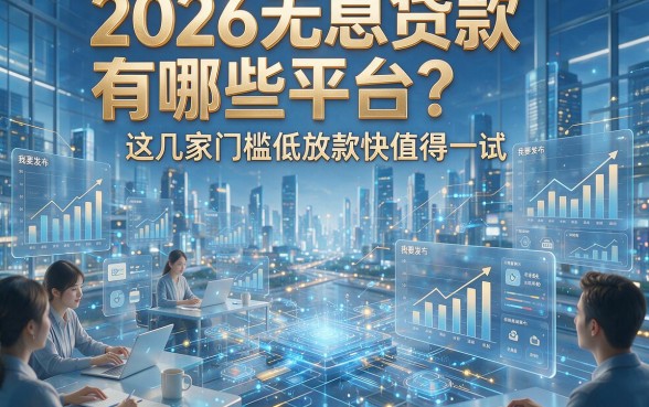 2026无息贷款有哪些平台？这几家门槛低放款快值得一试