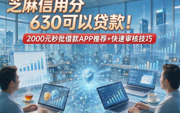 芝麻信用分630可以贷款！2000元秒批借款APP推荐+快速审核技巧