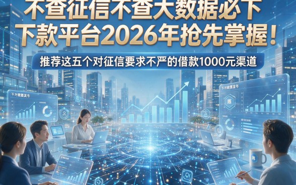 不查征信不查大数据必下款平台2026年抢先掌握！推荐这五个对征信要求不严的借款1000元渠道