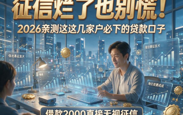 征信烂了也别慌！2026亲测这几家烂户必下的贷款口子，借款2000直接无视征信