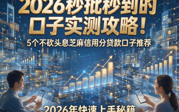 2026秒批秒到的口子实测攻略！5个不砍头息芝麻信用分贷款口子推荐，2026年快速上手秘籍