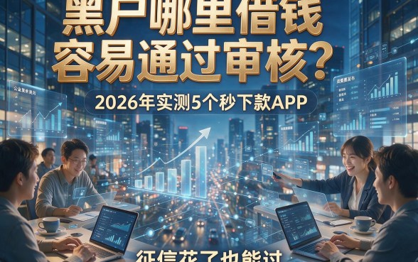 黑户哪里借钱容易通过审核？2026年实测5个秒下款APP，征信花了也能过！