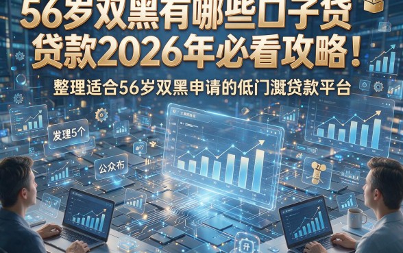 56岁双黑有哪些口子贷款2026年必看攻略！整理5个适合56岁双黑申请的低门槛贷款平台