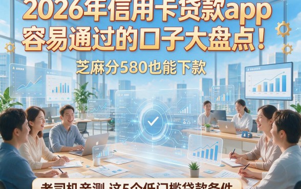 2026年信用卡贷款app容易通过的口子大盘点！芝麻分580也能下款，老司机亲测这5个低门槛贷款条件
