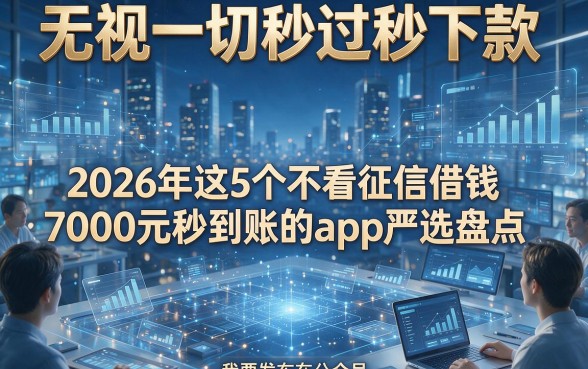 无视一切秒过秒下款，2026年这5个不看征信借钱7000元秒到账的app严选盘点