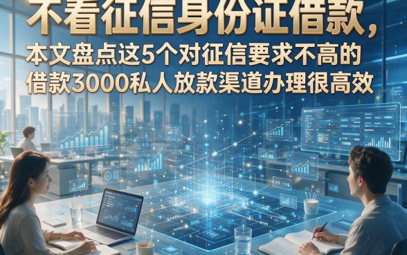 不看征信身份证借款，本文盘点这5个对征信要求不高的借款3000私人放款渠道办理很高效
