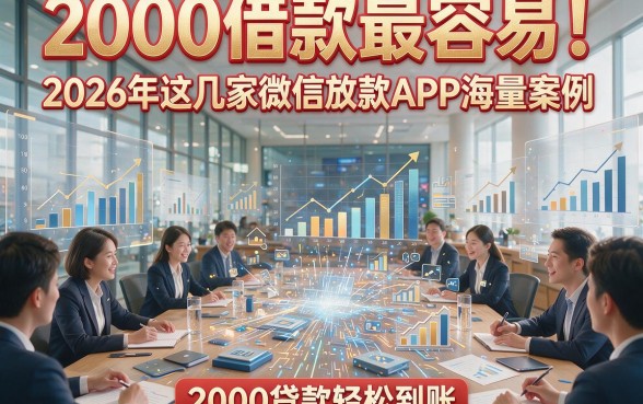 2000借款最容易！2026年这几家微信放款APP海量案例，2000贷款轻松到账